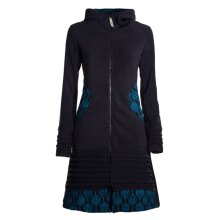 Vishes - Damen Kapuzenjacke lang Fleece Hippiemantel...