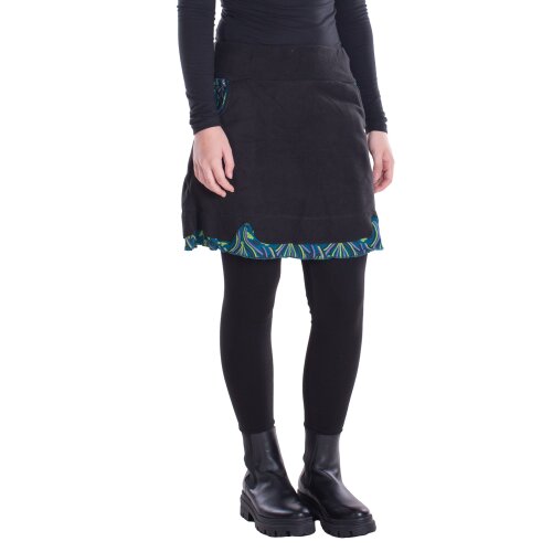 Vishes - Thermorock Damen warme Winterröcke kurz Taschenrock aus ECO-Fleece schwarz 46