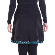 Vishes - Thermorock Damen warme Winterröcke kurz Taschenrock aus ECO-Fleece schwarz 48