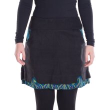 Vishes - Thermorock Damen warme Winterröcke kurz Taschenrock aus ECO-Fleece schwarz 48