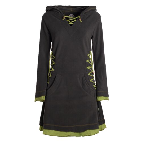 Vishes - Extra warmes Damen Elfenkleid Winterkleid Sweatkleid Eco-Fleece olive 36