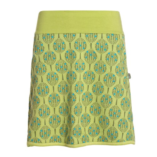 Vishes Damen Mini-Rock Baumwolle Blumen-Muster elastischer Bund mit Taschen hellgrün 38