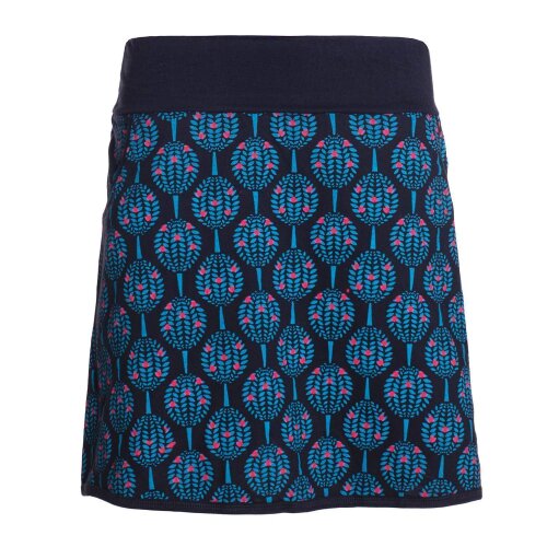 Vishes Damen Mini-Rock Baumwolle Blumen-Muster elastischer Bund mit Taschen schwarz 34