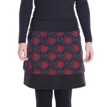 Vishes - Thermorock warmer Damen Winterröcke kurz Lagenlook aus ECO-Fleece schwarz 42