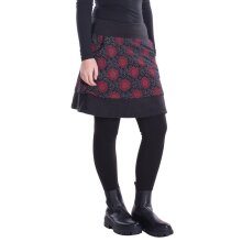 Vishes - Thermorock warmer Damen Winterröcke kurz Lagenlook aus ECO-Fleece schwarz 42