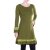Vishes Damen knielang Kleid Baumwolle Blumen-Muster Lagenlook-Design Rüschen am Saum und Ärmel olive 42