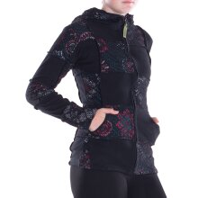 Vishes - Damen-Jacke Blumen-Sweatjacke Hippie-Jacke Spitzen Kapuzenjacke