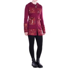 Vishes Damen Hippie Kapuzenjacke mit Cutwork, Patchwork...