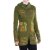 Vishes Damen Hippie Kapuzenjacke mit Cutwork, Patchwork Mustern olive 44