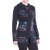 Vishes Damen Hippie Kapuzenjacke mit Cutwork, Patchwork Mustern schwarz 40