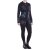 Vishes Damen Hippie Kapuzenjacke mit Cutwork, Patchwork Mustern schwarz 40