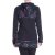 Vishes Damen Hippie Kapuzenjacke mit Cutwork, Patchwork Mustern schwarz 40