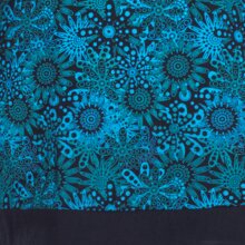 Vishes bedruckter Hoodie Pullover Tunika mit Kapuze und Taschen schwarz 42