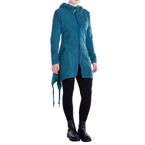 Vishes - Damen Fleece Kapuzenjacke lang Elfen Zipfel-Jacke Übergangsjacke
