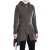 Vishes - Damen Fleece Kapuzenjacke lang Elfen Zipfel-Jacke Übergangsjacke olive 42