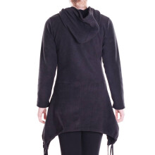 Vishes - Extra warmes Damen Winterkleid Pullover-Kleid Sweatkleid Eco-Fleece schwarz 46