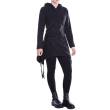 Vishes - Extra warmes Damen Winterkleid Pullover-Kleid Sweatkleid Eco-Fleece schwarz 46