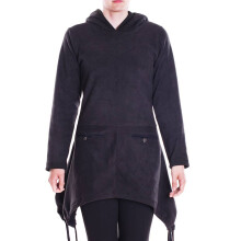 Vishes - Extra warmes Damen Winterkleid Pullover-Kleid Sweatkleid Eco-Fleece schwarz 46