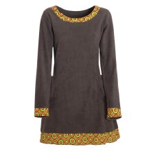 Vishes warmes Fleecekleid mit Printdetails und Taschen