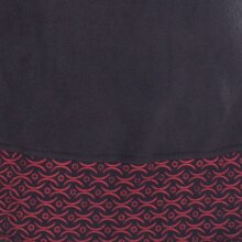 Vishes - lange Kapuzenjacke Damen Fleece Hippiemantel Übergangsjacke schwarz-dunkelrot 44