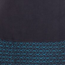 Vishes - lange Kapuzenjacke Damen Fleece Hippiemantel Übergangsjacke schwarz-türkis 38