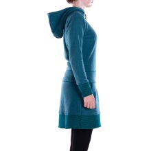 Vishes - lange Kapuzenjacke Damen Fleece Hippiemantel Übergangsjacke türkis 38