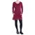Vishes Damen Kleid Baumwolle Casual A-Linie V-Ausschnitt Langarm mit Taschen