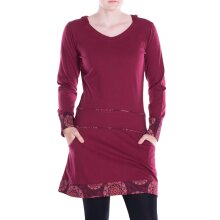 Vishes Damen Kleid Baumwolle Casual A-Linie V-Ausschnitt...