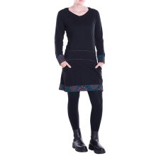 Vishes Damen Kleid Baumwolle Casual A-Linie V-Ausschnitt...