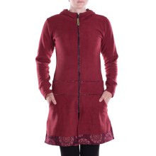 Vishes - Damen lange Fleecejacke Hippiemantel...