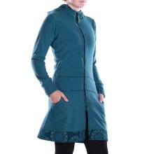 Vishes - Damen lange Fleecejacke Hippiemantel...