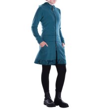 Vishes - Damen lange Fleecejacke Hippiemantel...