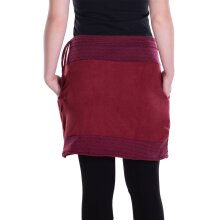 Vishes - Thermorock warmer Damen Winterrock kurz Taschenrock aus ECO-Fleece dunkelrot 38