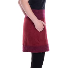 Vishes - Thermorock warmer Damen Winterrock kurz Taschenrock aus ECO-Fleece dunkelrot 42