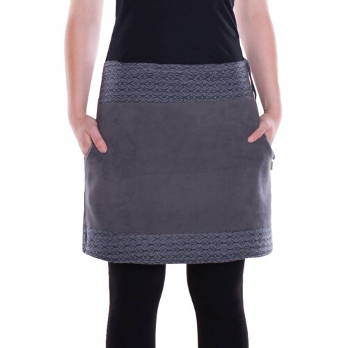Vishes - Thermorock warmer Damen Winterrock kurz Taschenrock aus ECO-Fleece grau 42