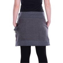 Vishes - Thermorock warmer Damen Winterrock kurz Taschenrock aus ECO-Fleece grau 42