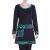 Vishes Damen A-Linie Kleid Baumwolle Blumen-Muster mittlere Taille mit Taschen schwarz 46