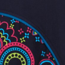 Vishes Damen A-Linie Rock Baumwolle Mandala-Muster elastischer Bund mit Taschen schwarz 40