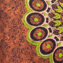 Vishes - Damen Mandala-Kleid Langarm-Shirtkleid Schal-Kragen Baumwollkleid  braun 34-36