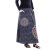 Vishes Damen Maxi-Rock Baumwolle Blumen-Muster elastischer Bund mit Kordel-Zug schwarz 48