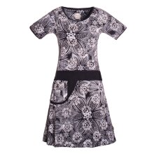 Vishes Kurzarm Kleid Damen Bedruckt Blüten Tasche...
