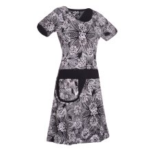 Vishes Kurzarm Kleid Damen Bedruckt Blüten Tasche...