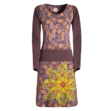 Vishes Damen Baumwolle Casual Kleid mit Stickerei und...