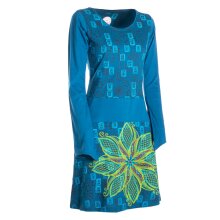 Vishes Damen Baumwolle Casual Kleid mit Stickerei und...