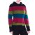 Vishes Hoodie Patchwork Regenbogen Sweater Hippie Pullover schwarz-olive 38