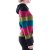 Vishes Hoodie Patchwork Regenbogen Sweater Hippie Pullover schwarz-olive 38