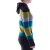 Vishes Hoodie Patchwork Regenbogen Sweater Hippie Pullover schwarz-türkis 38