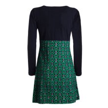 Vishes - Damen Langarm Longshirt-Kleid Sweatkleid Tunika-Kleid Shirt-Kleid schwarz grün 42-44