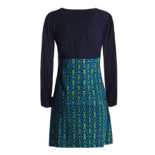 Vishes - Damen Langarm Longshirt-Kleid Sweatkleid Tunika-Kleid Shirt-Kleid schwarz türkis 42-44