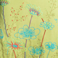 Vishes - Damen Langarm-Shirtkleid Tunika-Kleid Baumwollkleid mit Blumen-Print hellgrün 40